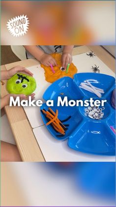 Monster Playdough, Easy Homemade Playdough, Playdough Activity, Play Doh Activities, Make A Monster, Homemade Playdough Recipe, Playdough Activities, Sensory Crafts, Homemade Playdough