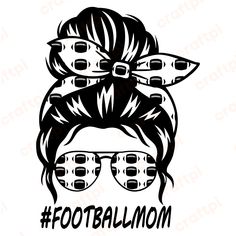 the logo for football mom, featuring two women with their hair tied up