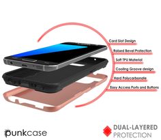 the back side of a cell phone case with instructions on how to put it in