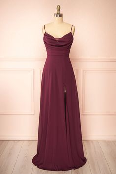 Kieran Burgundy A-Line Maxi Dress w/ Lace | Boutique 1861 front view Wine Colored Wedding, Matric Dance Dresses, Lehenga Designs Simple, Prom Dress Shoes, A Line Maxi Dress, Dress Tops, Burgundy Bridesmaid Dresses, Boutique 1861, Semi Formal Dresses