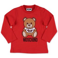 Designers Moschino Red Teddy Bear Cotton Jersey Red Teddy Bear, Cotton Painting, Kids Teddy Bear, Diy Kits Gift, Bear Toy, Boys Shirts, Baby Tshirts