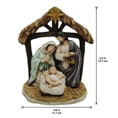 a nativity figurine with a baby jesus in the manger