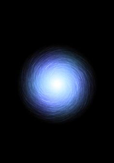 an image of a blue disk in the dark sky with light coming from it's center