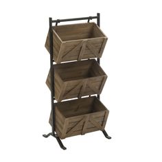 three tiered wooden storage rack with wheels