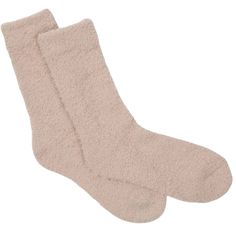 two pairs of beige socks on a white background