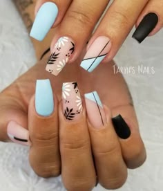 Short Coffin Nails Designs, Simple Spring Nails, Short Coffin Nails, Spring Nail Art, Summer Acrylic Nails, Pastel Nails, Acrylic Nails Coffin, Coffin Nails Designs