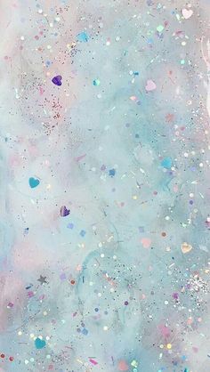 an abstract painting with pastel colors and confetti sprinkles on it