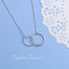 Friendship for Eternity Necklace makes a perfect gift for great best friends, sisters, reunions, or bridesmaids, to celebrate your eternal bond of friendship. Comes beautifully wrapped and ready forgiving. Going Away Present, College, Besties. Perfect for 40th birthday Present! Mother Daughter Necklaces Set, Double Circle Necklace, Mother Daughter Necklace, Mother Daughter Gifts, Daughter Jewelry, Mother Jewelry, Best Friend Necklaces, Necklace For Girlfriend, Daughter Necklace