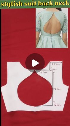 New Designer Dresses Style, Neck Models, Blouse Drawing, Blouse Tutorial, Sewing Sleeves, Backless Blouse Designs, Basic Pattern