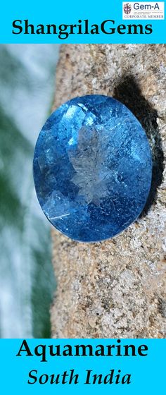 an image of a blue stone with the caption aquamarine south india