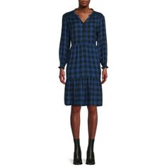 Work or weekend looks are given extra added flair with our Hailey woven plaid dress. Jewel colored plaids to choose from! Fun kicky plaids for Fall and winter weather wearing! Ankle boots are must here for an exciting updated look! Size: XS.  Color: Blue.  Gender: female.  Age Group: adult. Sleeveless Knit Dress, Women Gathering, Blue Sleeveless Dress, Textured Dress, Midi Dress Casual, Short Dresses Casual, Ribbed Dresses, Necklace Size, Winter Weather