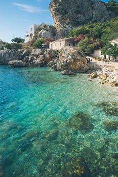 the water is crystal clear and blue