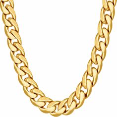 PRICES MAY VARY. Title: LIFETIME JEWELRY 9.5mm Miami Curb Open Cuban Link Chain Necklace 24k Gold Plated. Product Type: Departments > Women > Jewelry > Necklaces > Chains Gold Chain Women, Diy Gifts For Him, Cuban Link Chain Necklaces, Chain Women, Link Chain Necklace, Cuban Link Chain, Cuban Link, Polish Jewelry, Chain Link Necklace