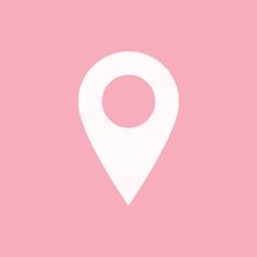 a pink background with a white map pin