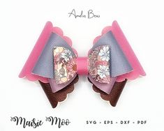 Amelia Bow - Maisie Moo Hair Bow Svg, Stacked Hair Bow, Stacked Hair, Bow Svg, Bow Template, Glitter Canvas, Butterfly Wing, Amazing Hair, Leather Bow