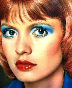 Blue eyeshadow: The good, the bad & the ugly vintage makeup - Click ... 1970’s Makeup, 70s Eye Makeup, 70s Disco Makeup, 70's Makeup, 1970's Makeup, 80s Eye Makeup, Period Makeup, 1970s Makeup, 1980s Makeup