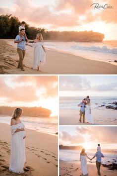 This lovely family came to Kauai to relax & soak up some sunshine together before they welcomed their second baby into their lives. Book Rachel for your own beach maternity photoshoot in Hawaii, Kauai at rachelcranephotography.com Before The Sunrise, Family Maternity Session, Shipwreck Beach