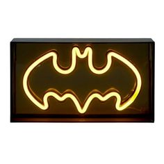 a neon sign with a batman symbol on it