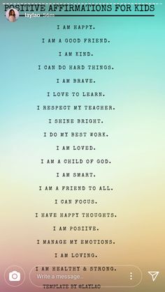 Daily Affirmations For Kids, Kids Positive Affirmations, Kids Mindfulness, Resort Swimwear, Mindful Parenting, Conscious Parenting