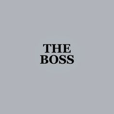 the boss logo on a gray background with black letters that read,'the boss '