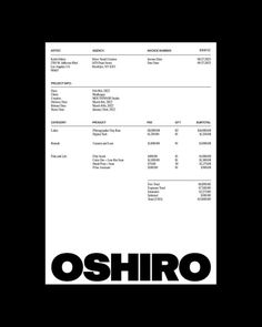 the poster for oshiro's upcoming album is shown in black and white