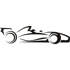 a black and white drawing of a race car