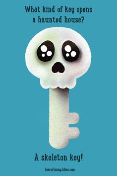 Drawing of a key shaped like a skeleton Halloween Jokes For Kids, Jokes For Kids Funny, Funny Halloween Quotes, Kids Comedy, Lunchbox Jokes, Halloween Jokes