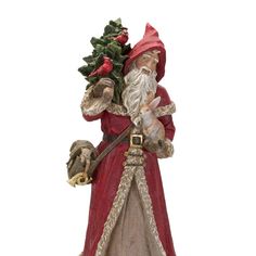 Ring in the holiday season with this beautiful Santa Figurine. The rustic hooded Santa design paired with the pine tree and toy bag accents makes this piece a great addition to any style of holiday decor. The quality polyresin and stone powder composition is sure to last for seasons to come. Measuring 20" tall, this set would be great for a floor display, or could be used to add height to a table arrangement. Multi Santa Figurines Displays, Santa Claus Doll Michaels Stores, Pecan Resin Santa Figurines, Vintage Santa Figurines, Deborah Graham Santa Figurines, Target Holiday, Chenille Throw, Santa Figurines, Rustic Stone