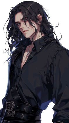 Hispanic Character Design Male, Anime Long Hair, Walpapers Cute, Black Hair Blue Eyes, Vampire Art, Japon Illustration, Older Brother