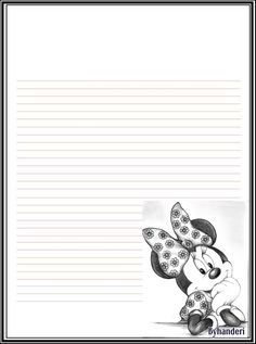 a mickey mouse station pad with lined paper