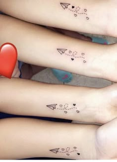 Cousin Tattoos, Maching Tattoos, Matching Friend Tattoos, Sisters Tattoo, Small Matching Tattoos, Matching Best Friend Tattoos, Matching Sister Tattoos, Sibling Tattoos, Family Tattoo