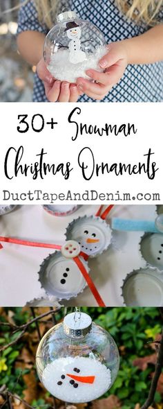 a snowman christmas ornament is shown with the words, 30 + fun and easy