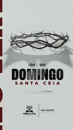 a poster with the words domingo santa ceia written in red on it