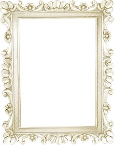 an ornate white frame on a white background