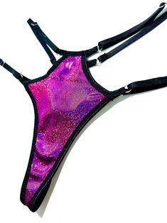 Holographic Pink Thong Rave Bottoms by TERROR 404 Ravewea Goth Barbie