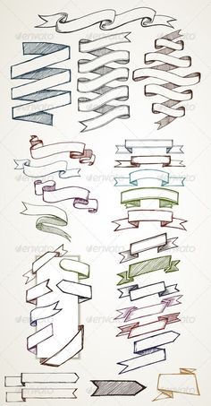 a bunch of different types of ribbons on a white background - miscellaneous objects / objects