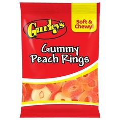 gummy peach rings in a bag