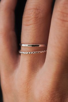 Hammered Sterling Silver Ring, Silver Rings Minimalist, Simple Silver Jewelry Aesthetic, Silver Rings Stack, Rings Simple Silver, Dainty Rings Silver, Simple Silver Rings, Minimal Silver Ring, Silver Ring Stack