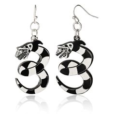 Embrace the eerie charm of the Beetlejuice universe with these Sandworm Dangle Hook Earrings. Perfect for fans of the film, these earrings showcase the iconic sandworm in a playful, swinging design that adds a supernatural twist to any ensemble. Beetlejuice Clay Earrings, Beetlejuice Snake, Beetlejuice Jewelry, Beetlejuice Accessories, Sandworm Earrings, Hello Kitty Stud Earrings, Beetlejuice Sandworm, Hello Kitty Earrings, Swing Design