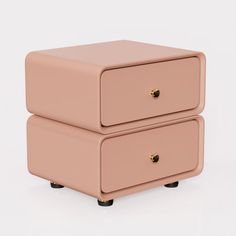 two pink drawers sitting on top of each other