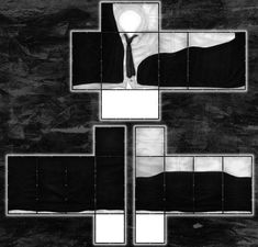 an abstract black and white photo with squares