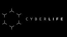 the word cyberlife written in white on a black background with an image of three chemical structures