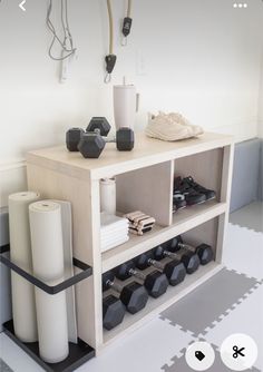 a white shelf filled with lots of different items