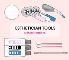 Skin Extraction, Esthetician Illustration, Esthetician Tools, Tool Clipart, Skincare Graphics, Esthetician Branding, Esthetician Aesthetic, Tools Illustration, Waxing Salon