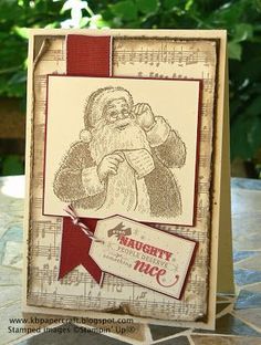 a card with a santa clause on it