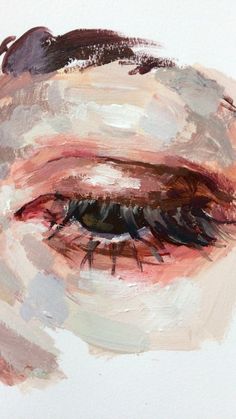 an abstract painting of a woman's eye