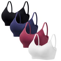 PRICES MAY VARY. Delicate Design - Angelhood seamless ribbed everyday bralettes are designed with removable pads and spaghetti straps, insert pads can support your breast, and you can remove or insert the pads on your demands, strengthen straps can hold your breast. Comfortable Material - Angelhood seamless ribbed everyday bralettes are made of premium material, composition are 90% nylon and 10% spandex, soft while strechy, the bralettes will bring you comfortable experience while sleeping or do Meeting Women, Cami Bra, Sleep Bra, Lounge Bra, Delicate Design, Seamless Bra, Womens Bras, Bustier Top