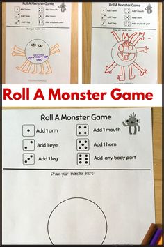 roll a monster game for kids to play with