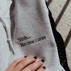 Shh No One Cares Unisex Hoodie, Hoodie With Quote, Funny Hoodie, Custom Hoodie, Custom Embroidered Hoodie, Funny Gifts In MEME&ME we think that life shouldn't be taken so seriously, and we believe that is essential to find humor even in the most stressful situations. ALL ITEMS ARE MADE TO ORDER Hoodies features: - Available in some of our favorite colors!☺️  - 50% Cotton, 50% Polyester - Silk embroidery threads. - Super soft and comfy material. *Color of the hoodie may slightly vary due to differences in display types. * For ultimate results and vivid embroidery, please follow thread recommendations. FIT  -If you are looking for an oversized fit, please select one size up from your usual size.  Please note that hoodie sizes may slightly vary due to different suppliers. SHIPPING -We process Embroidered Hoodie Aesthetic, Trendy Hooded Sweatshirt With Letter Embroidery, Streetwear Long Sleeve Hoodie With Letter Embroidery, Long Sleeve Hoodie With Letter Embroidery For Streetwear, Letter Embroidery Hoodie Sweatshirt For Streetwear, Letter Embroidered Hoodie Sweatshirt For Streetwear, Hoodie Sweatshirt With Letter Embroidery For Streetwear, Streetwear Hoodie With Letter Embroidery In Fleece, Streetwear Fleece Hoodie With Letter Embroidery