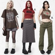 Peony Aesthetic, Minga London, Plaid Midi Skirt, Street Outfits, Girl Fashion Style, New Rock, Grunge Goth, Cool Fits, Swaggy Outfits